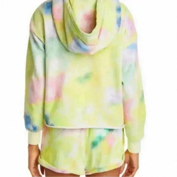 NWT! Alice + Olivia Tie Dye Niki Funnel Neck Crop Hoodie size M - Picture 3 of 8